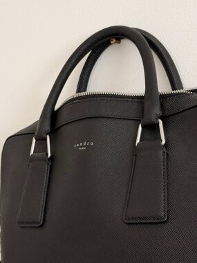 Sandro | RECONSTITUTED LEATHER BRIEFCASE